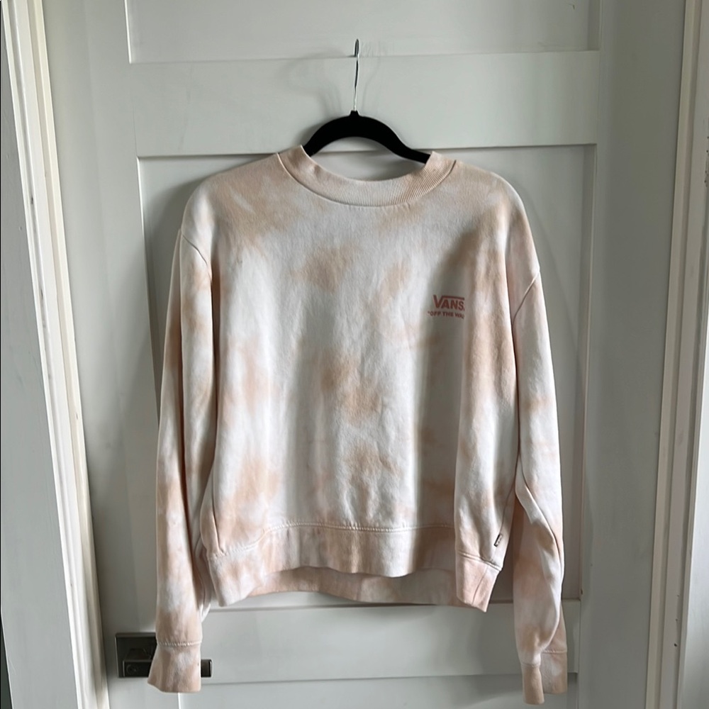Vans Pink and Cream Tie-Dye Women's Sweatshirt size L